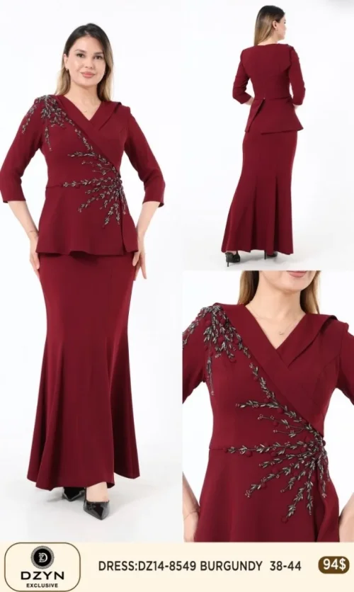 Платье DZYN EXCLUSIVE (Burgundy, модель 8549) оптом