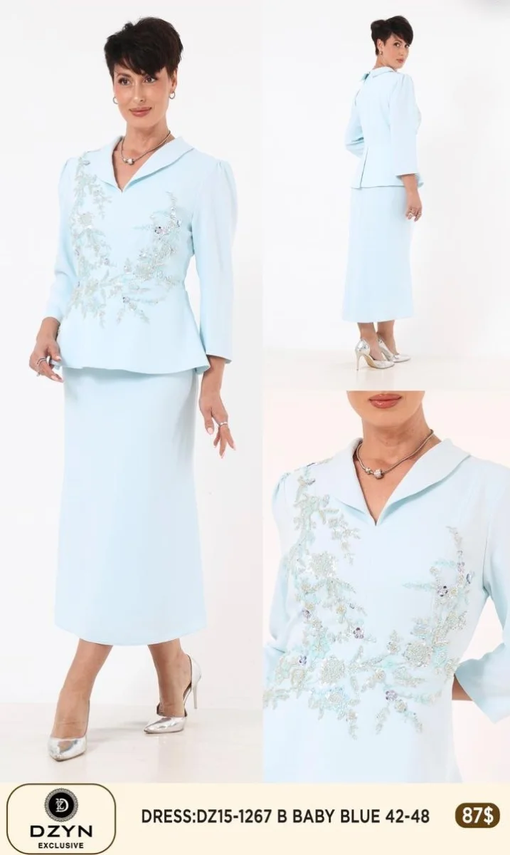 Платье DZYN EXCLUSIVE (Sky blue, модель DZ15-1267) оптом