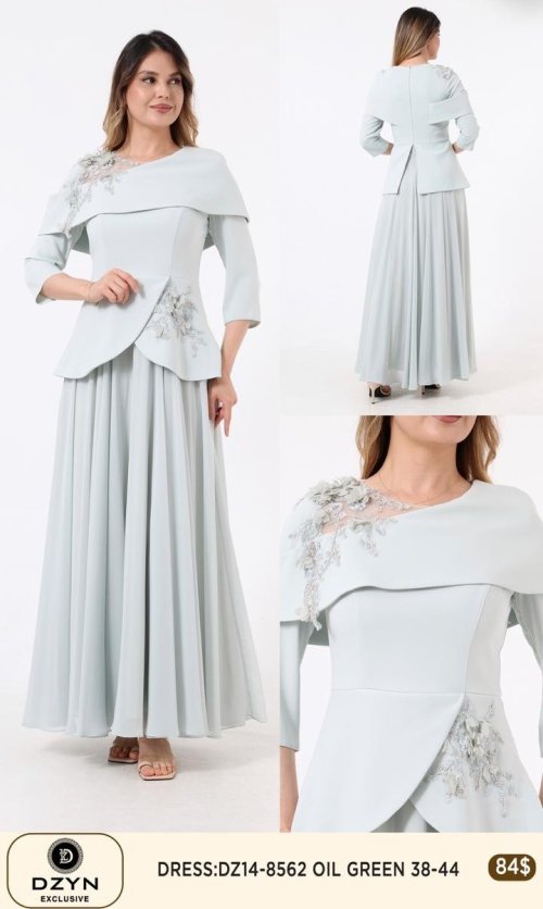 Платье DZYN EXCLUSIVE (Green, модель DZ14-8562) оптом