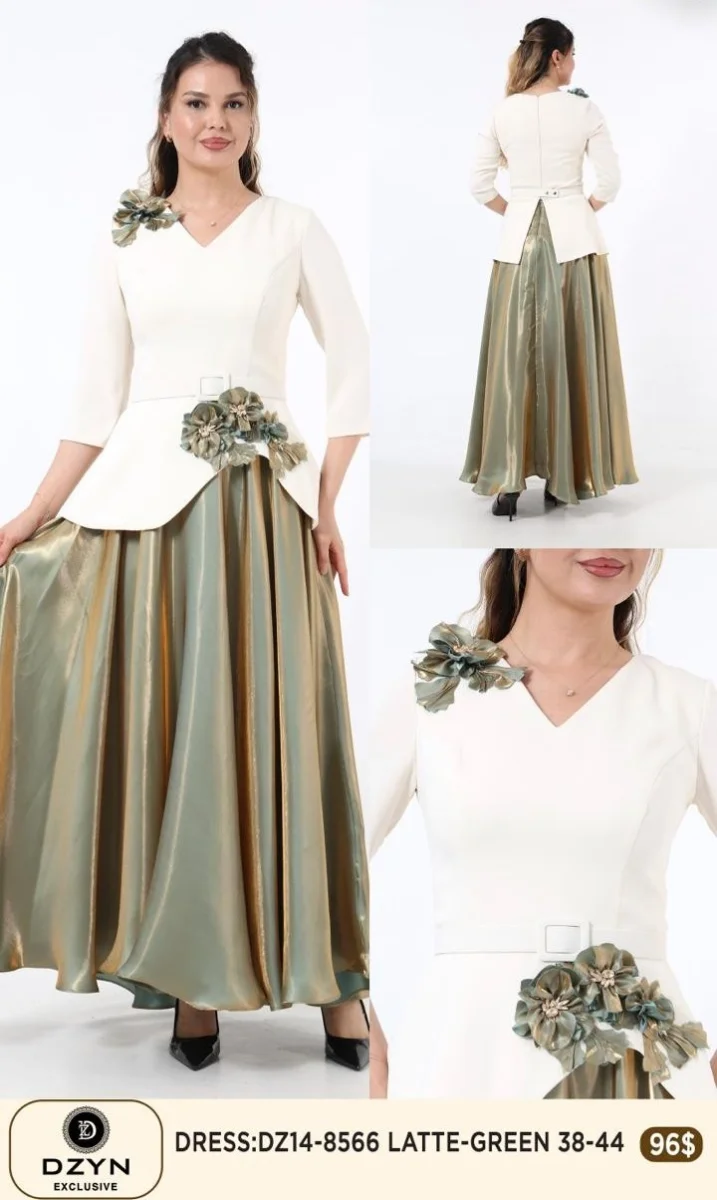 Платье DZYN EXCLUSIVE (Green, модель DZ14-8566) оптом