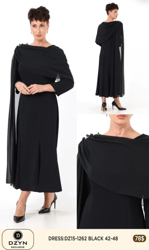 Платье DZYN EXCLUSIVE (Black, модель 1262) оптом