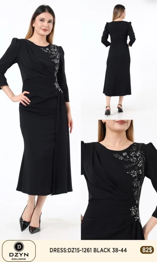 Платье DZYN EXCLUSIVE (Black, модель DZ15-1261) оптом