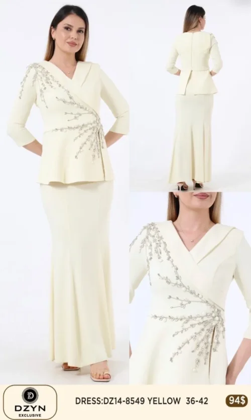 Платье DZYN EXCLUSIVE (Yellow, модель DZ14-8549) оптом