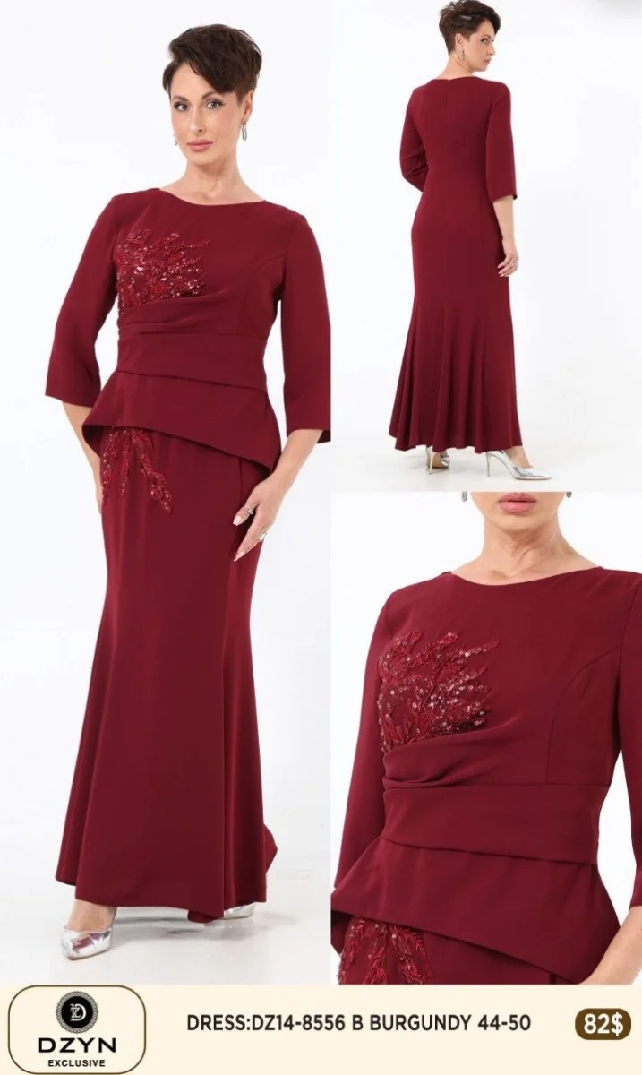 Платье DZYN EXCLUSIVE (Burgundy, модель DZ14-8556) оптом