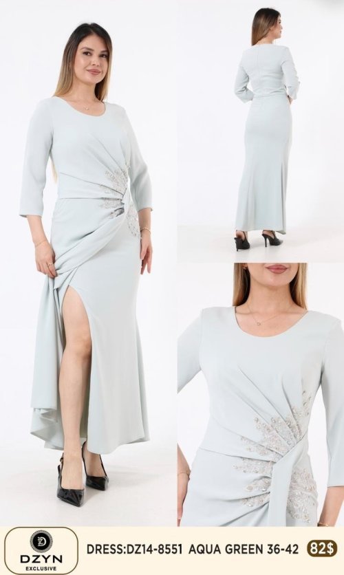 Платье DZYN EXCLUSIVE (Зеленый, модель DZ14-8551) оптом