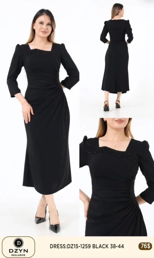 Платье DZYN EXCLUSIVE (Black, модель DZ15-1259) оптом