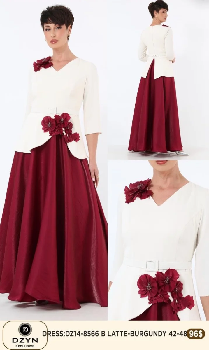Платье DZYN EXCLUSIVE (Burgundy, модель DZ14-8566) оптом