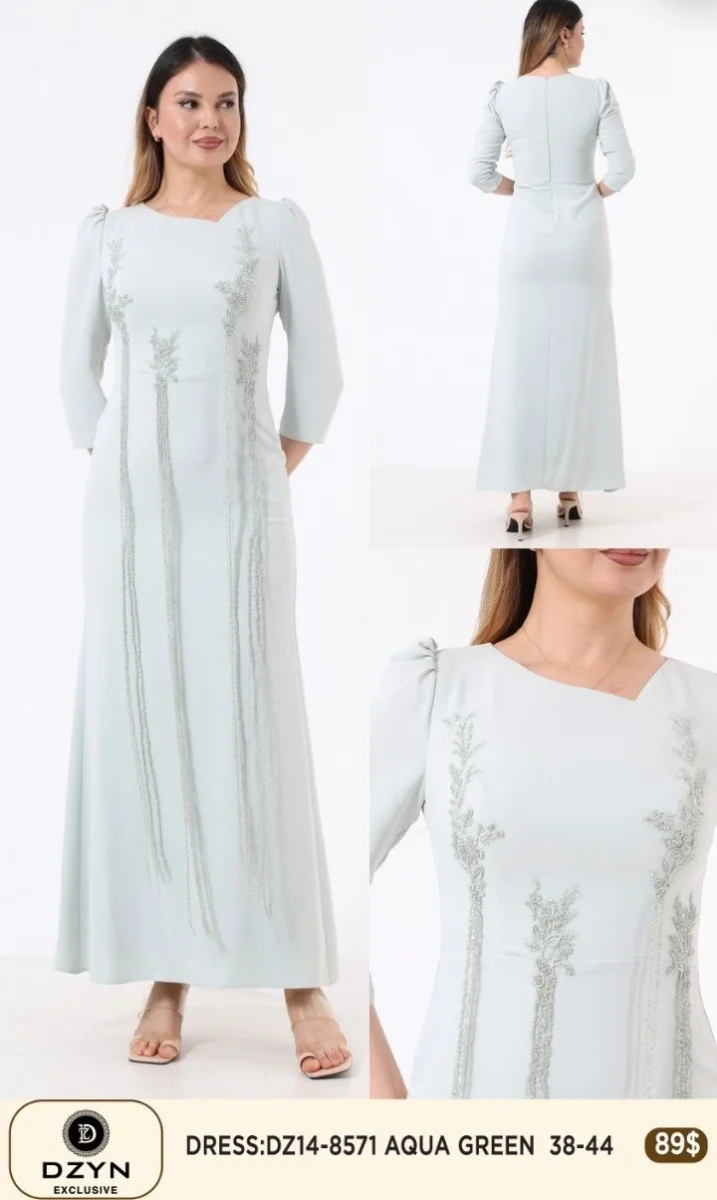 Платье DZYN EXCLUSIVE (Green, модель DZ14-8571) оптом