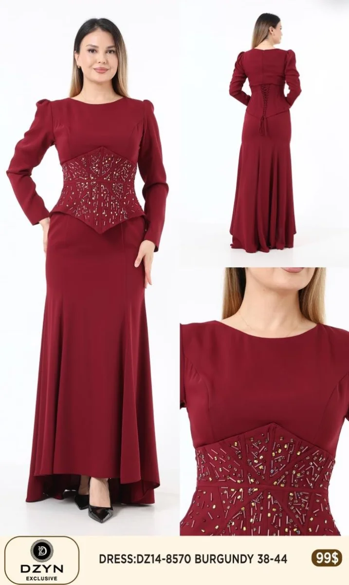 Платье DZYN EXCLUSIVE (Burgundy, модель DZ14-8570) оптом