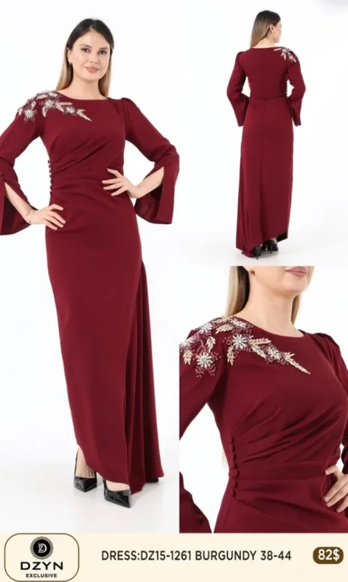 Платье DZYN EXCLUSIVE (Burgundy, модель 1261) оптом