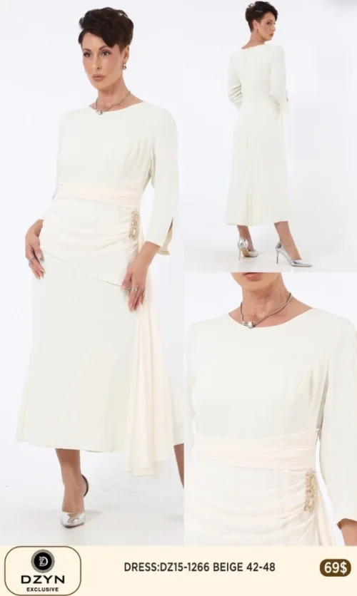 Платье DZYN EXCLUSIVE (Beige, модель DZ15-1266) оптом