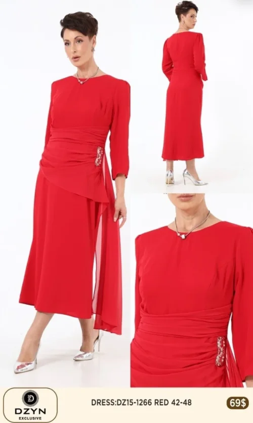 Платье DZYN EXCLUSIVE (Red, модель DZ15-1266) оптом