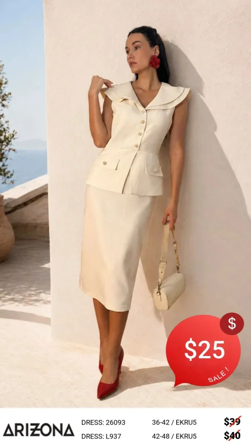 Платье Dress Arizona (Кремовый, модель 26093) оптом