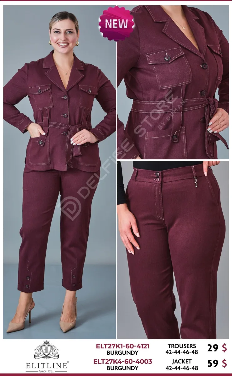Жакет ELIT LINE (Burgundy, модель ELT27K4-60-4003) оптом