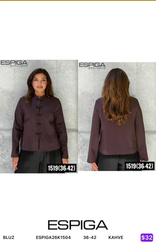 Блузка ESPIGA (Коричневый, модель ESPIGA26K1504) оптом