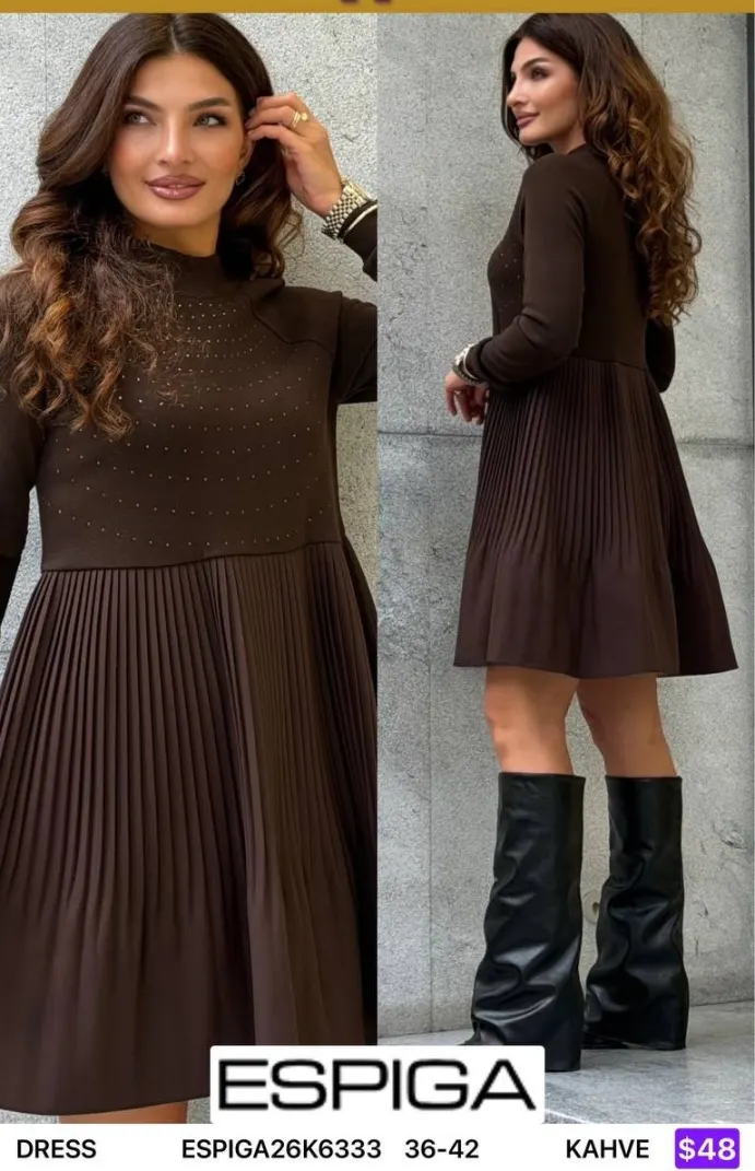 Платье ESPIGA (Brown, модель ESPIGA26K6333) оптом