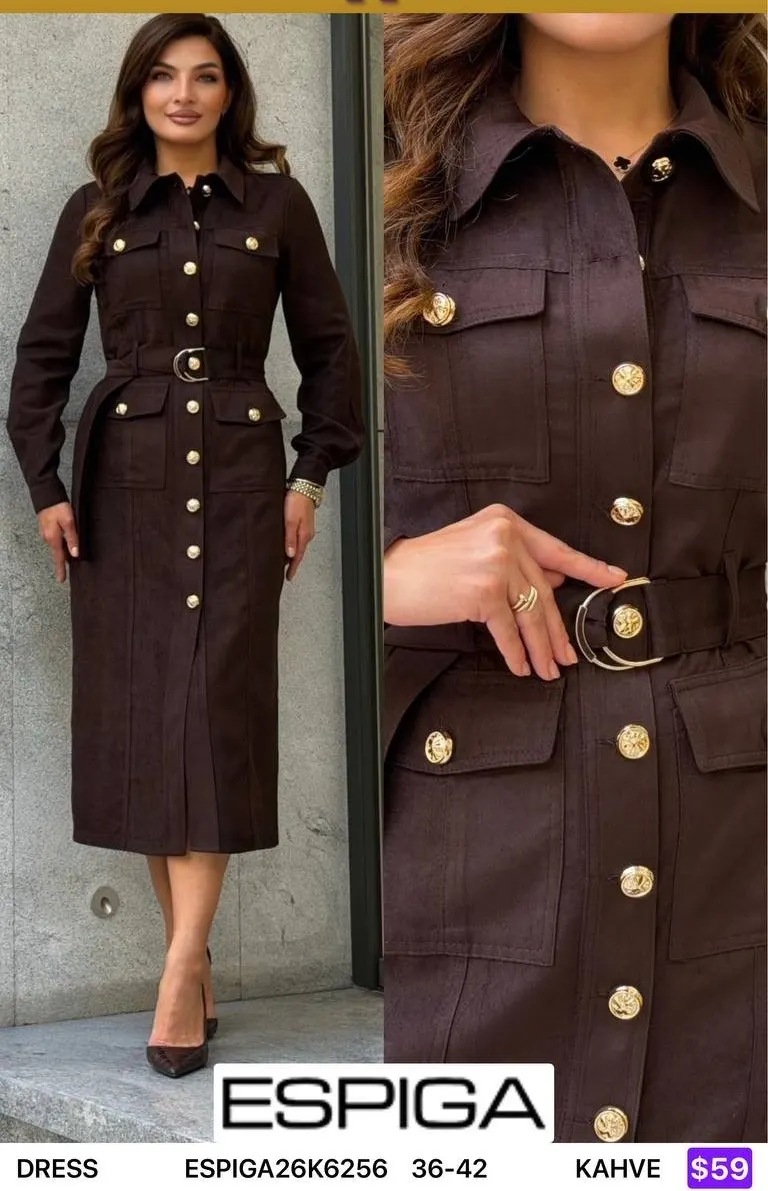 Платье ESPIGA (Brown, модель ESPIGA26K6256) оптом