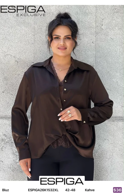 Блузка ESPIGA (Brown, модель ESPIGA26K1532XL) оптом
