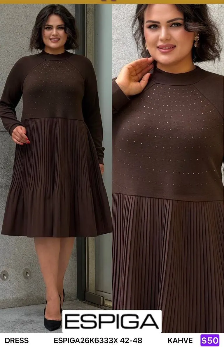 Платье ESPIGA (Brown, модель ESPIGA26K6333X) оптом