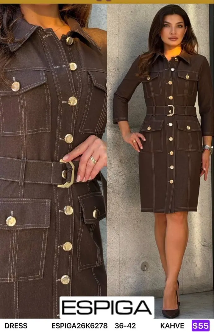 Платье ESPIGA (Brown, модель ESPIGA26K6278) оптом