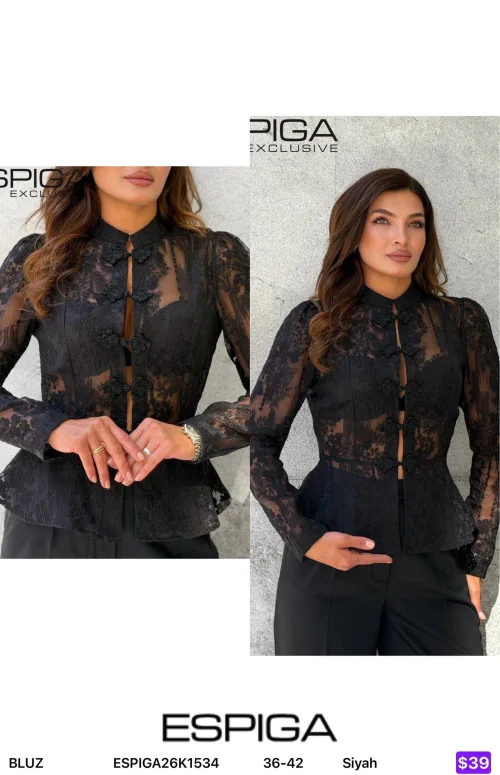 Блузка ESPIGA (Black, модель ESPIGA26K1534) оптом
