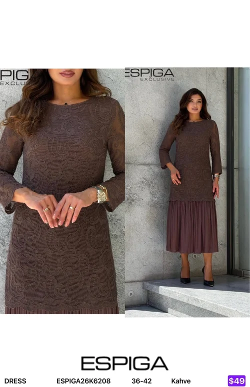 Платье ESPIGA (Brown, модель ESPIGA26K6208) оптом