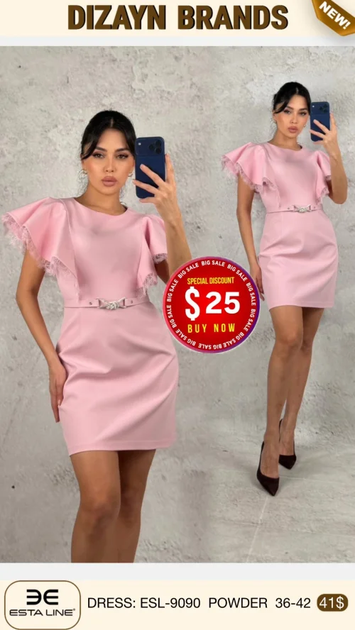 Платье Esta Line (Розовый, модель ESL-9090) оптом