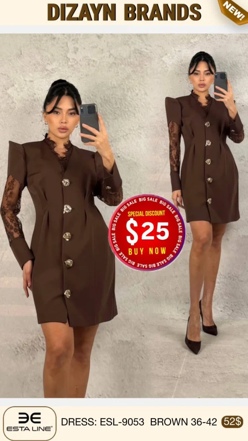 Платье Esta Line (Коричневый, модель ESL-9053) оптом