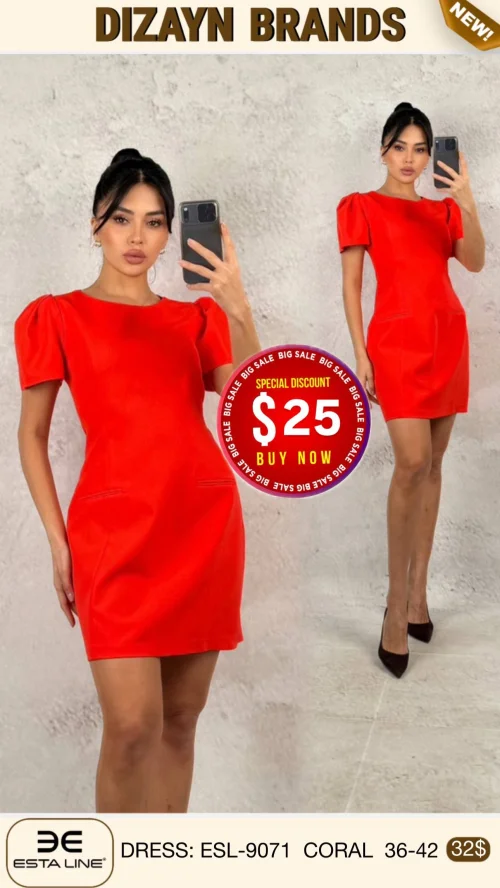 Платье Esta Line (Коралловый, модель ESL-9071) оптом