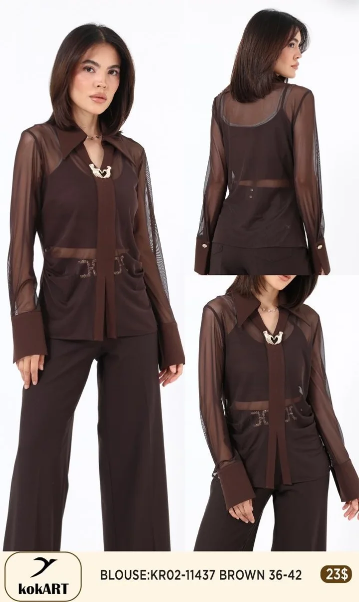 Блузка Esta Line (Brown, модель 11437) оптом