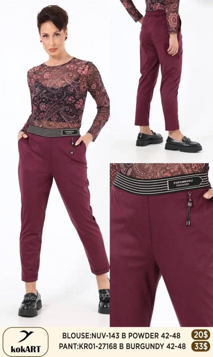 Брюки Esta Line (Burgundy, модель 27168) оптом