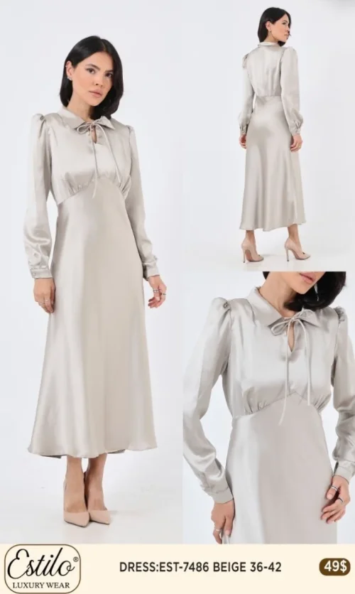 Платье Esta Line (Beige, модель EST7486) оптом