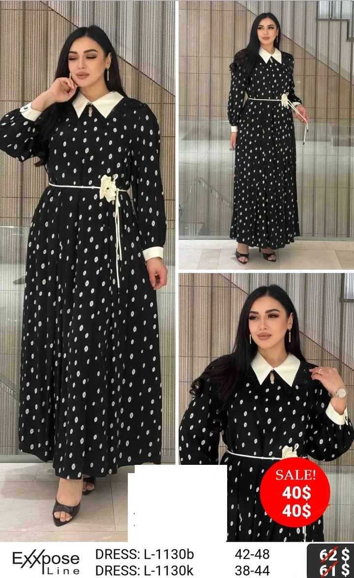 Платье EXXPOSE LINE (Чёрный, модель L-1130B) оптом