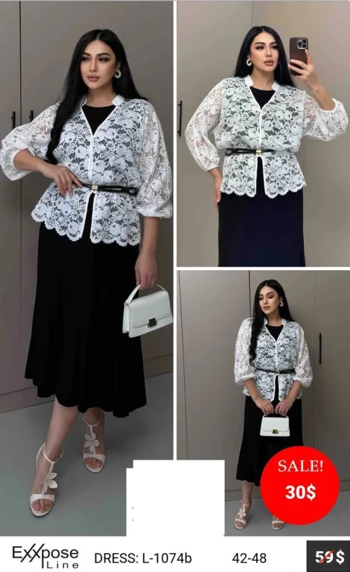 Платье EXXPOSE LINE (Чёрный, модель L-1074B) оптом