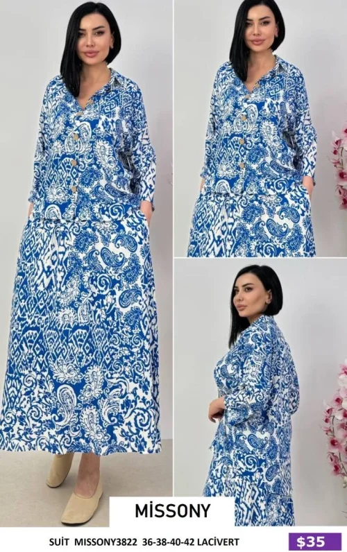 Костюм F.x Mi̇ssony (Темно-синий, модель MISSONY3822) оптом