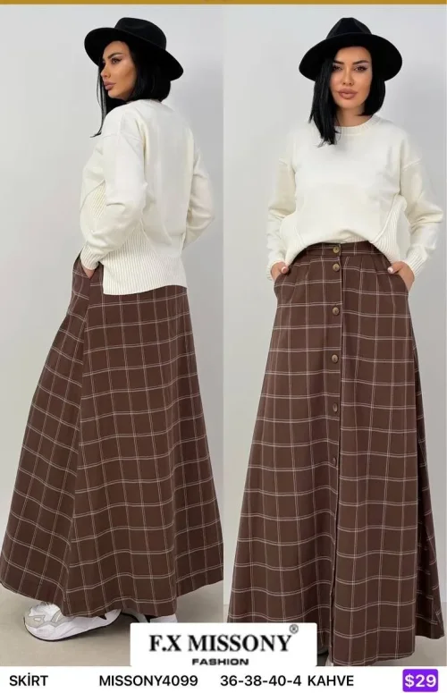 Юбка F.x Mi̇ssony (Brown, модель MISSONY4099) оптом