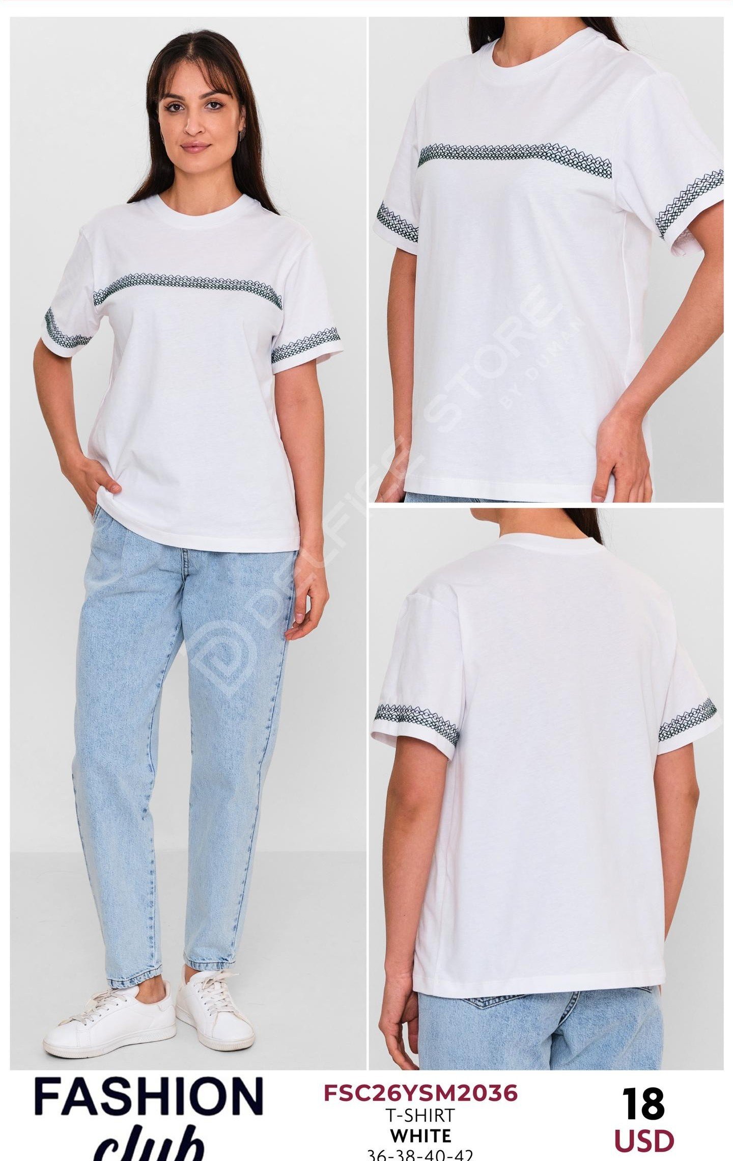 Футболка FASHION CLUB (Белый, модель FSC26YSM2036) оптом