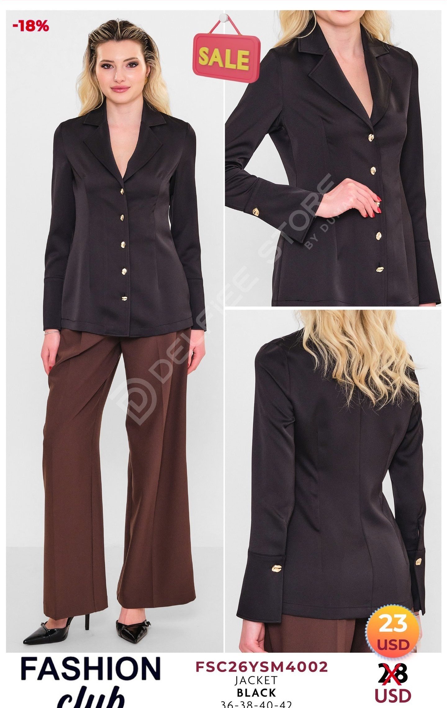 Жакет FASHION CLUB (Черный, модель FSC26YSM4002) оптом