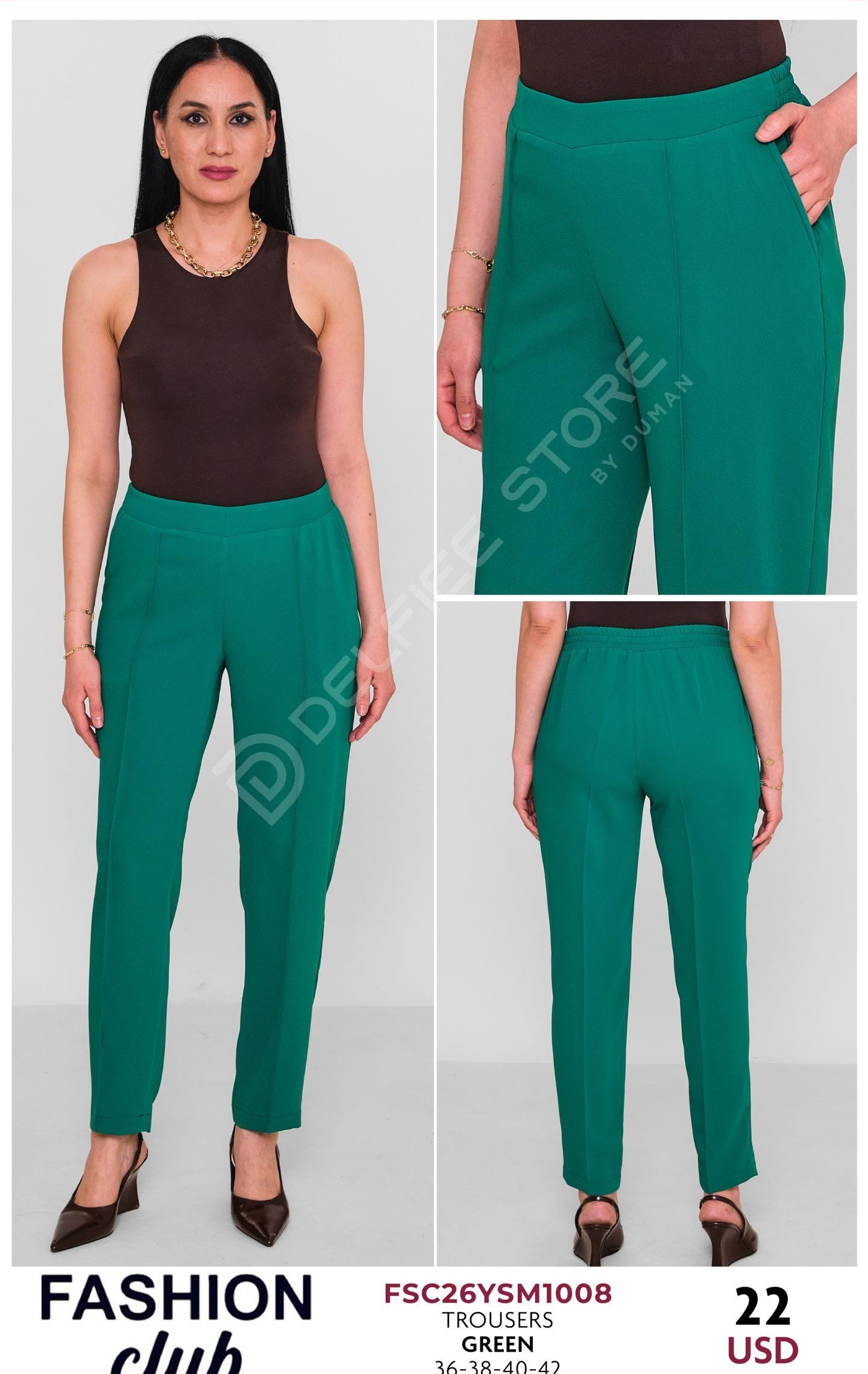 Брюки FASHION CLUB (Зеленый, модель FSC26YSM1008) оптом