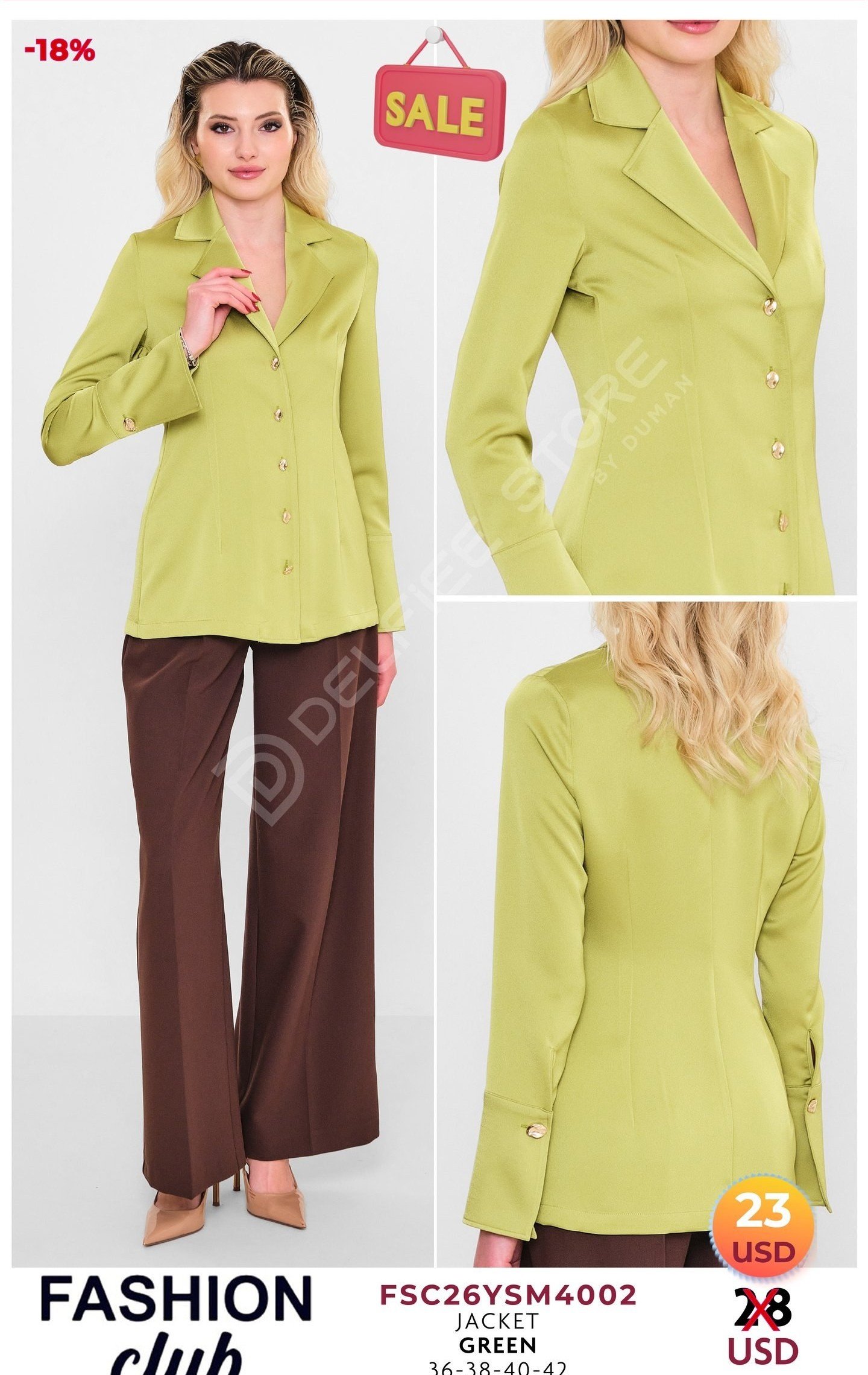 Жакет FASHION CLUB (Зеленый, модель FSC26YSM4002) оптом