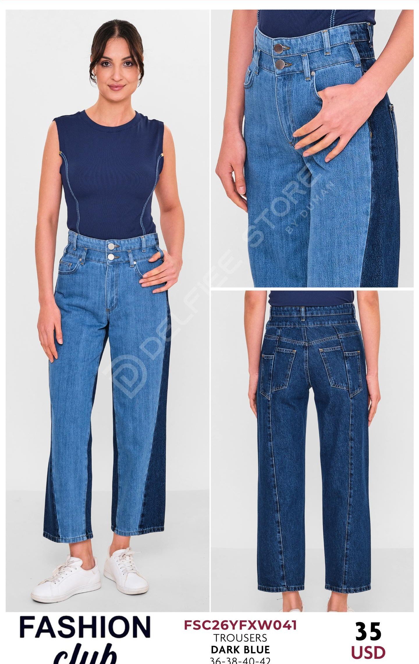 Брюки FASHION CLUB (Синий, модель FSC26YFXW041) оптом