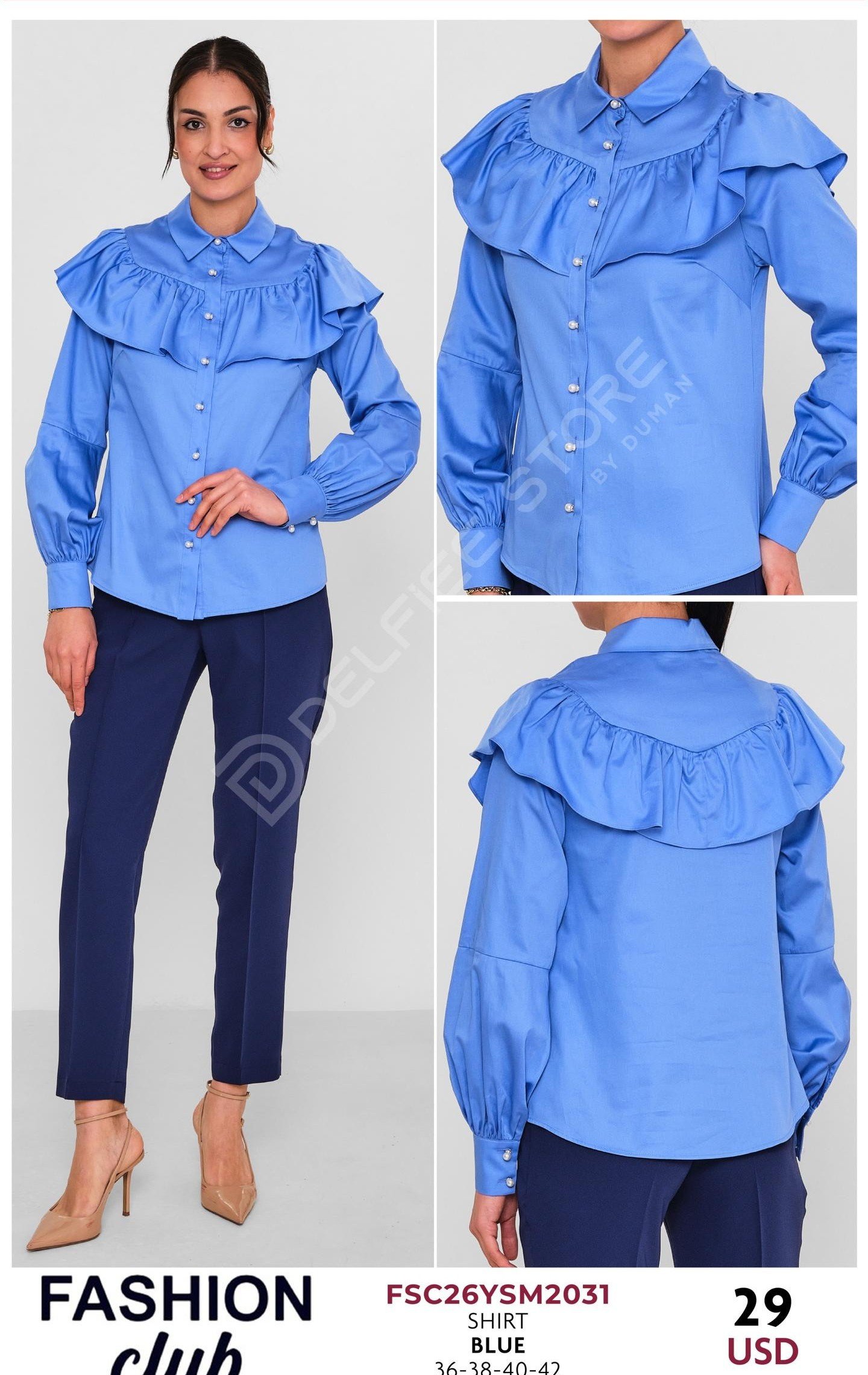 Рубашка FASHION CLUB (Синий, модель FSC26YSM2031) оптом