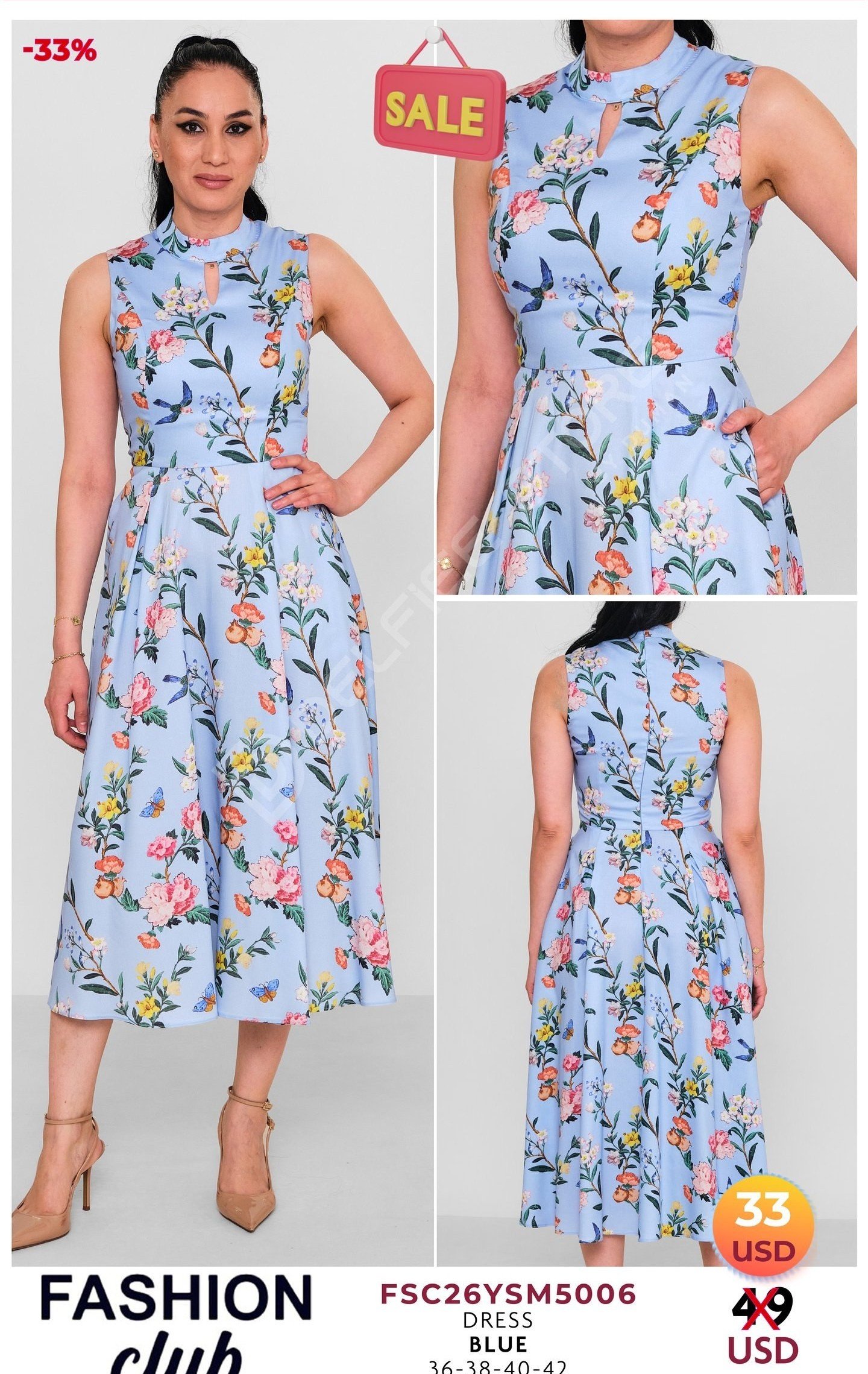 Платье FASHION CLUB (Синий, модель FSC26YSM5006) оптом