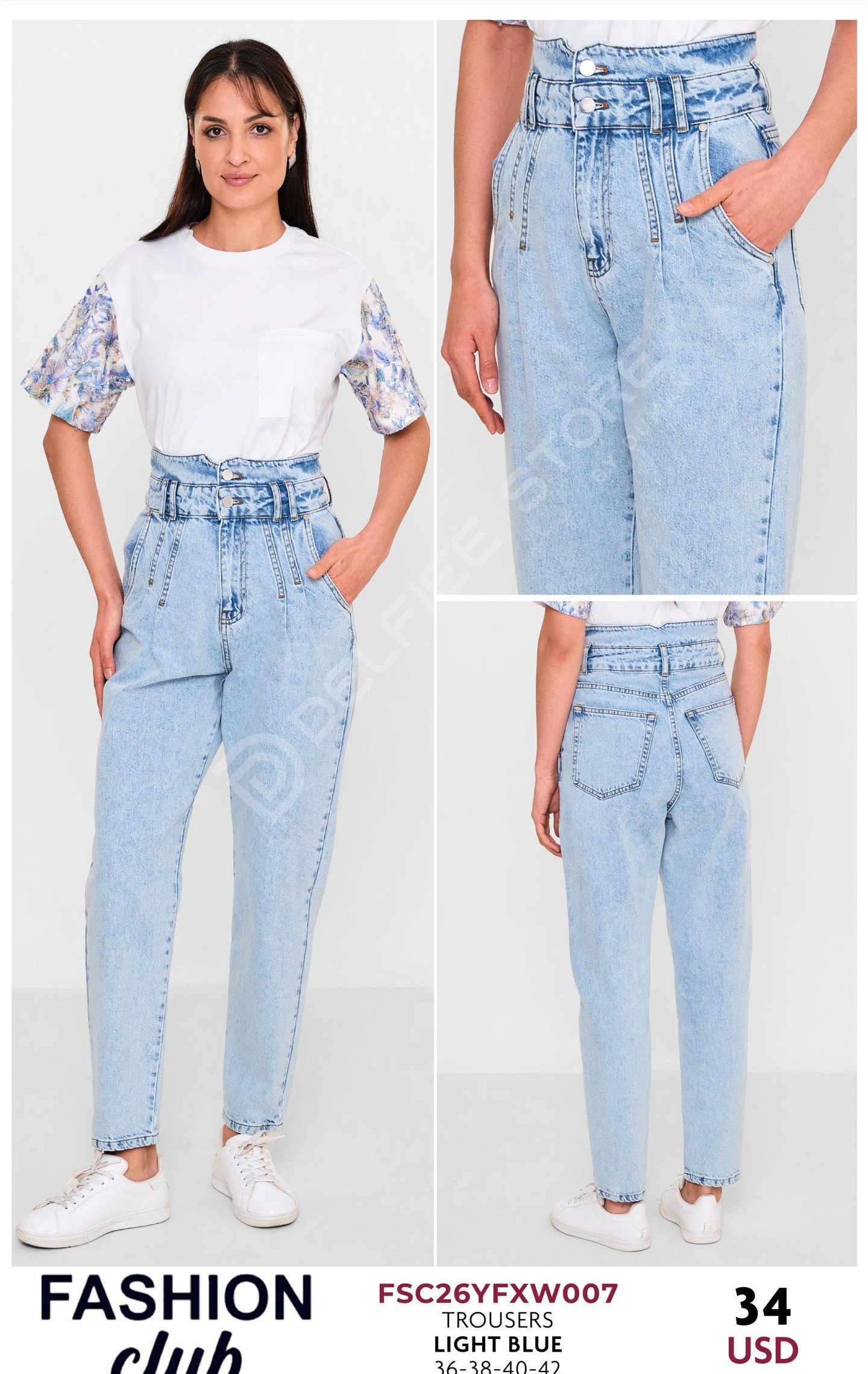 Брюки FASHION CLUB (Синий, модель FSC26YFXW007) оптом