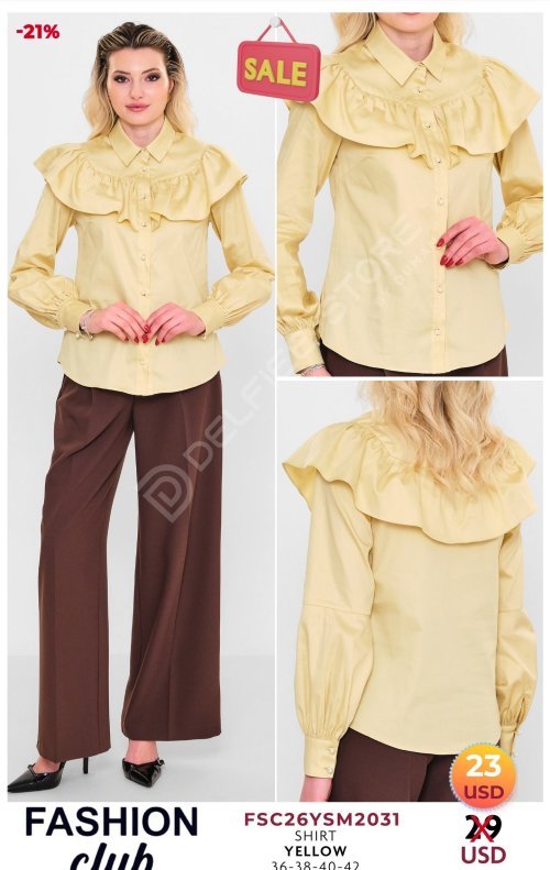 Рубашка FASHION CLUB (Желтый, модель FSC26YSM2031) оптом