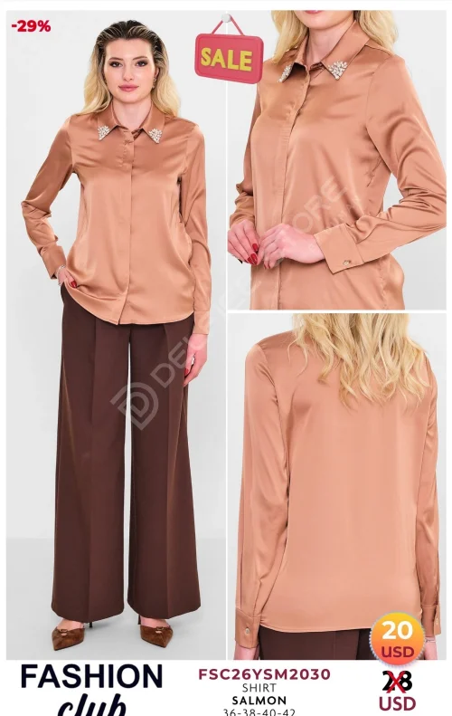 Рубашка FASHION CLUB (Коралловый, модель FSC26YSM2030) оптом