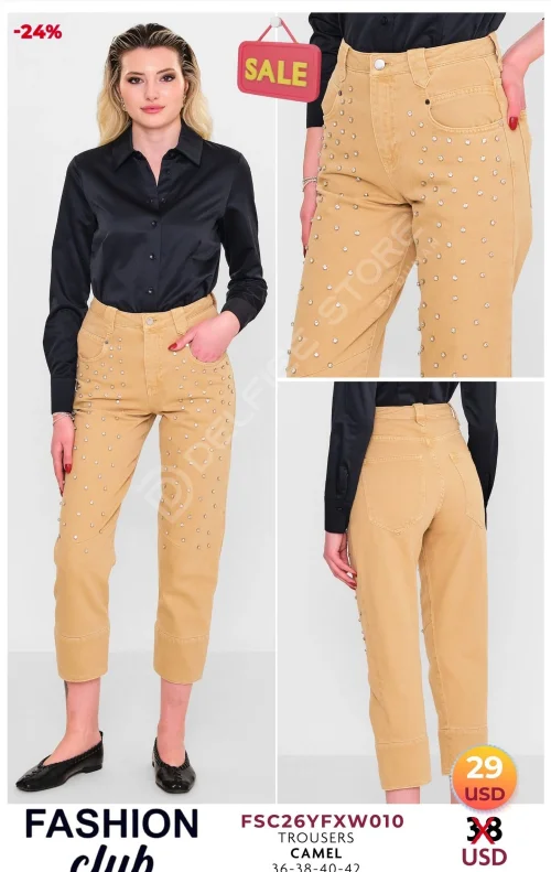 Брюки FASHION CLUB (Кэмел, модель FSC26YFXW010) оптом