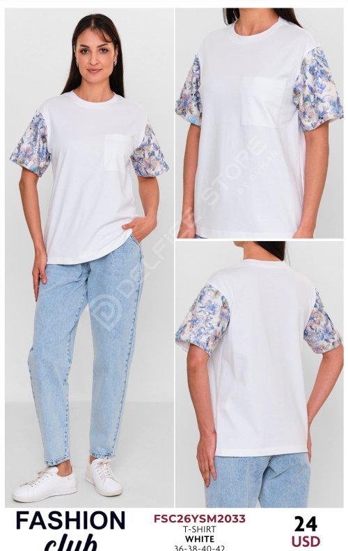 Футболка FASHION CLUB (Белый, модель FSC26YSM2033) оптом