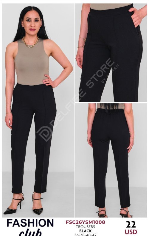Брюки FASHION CLUB (Черный, модель FSC26YSM1008) оптом