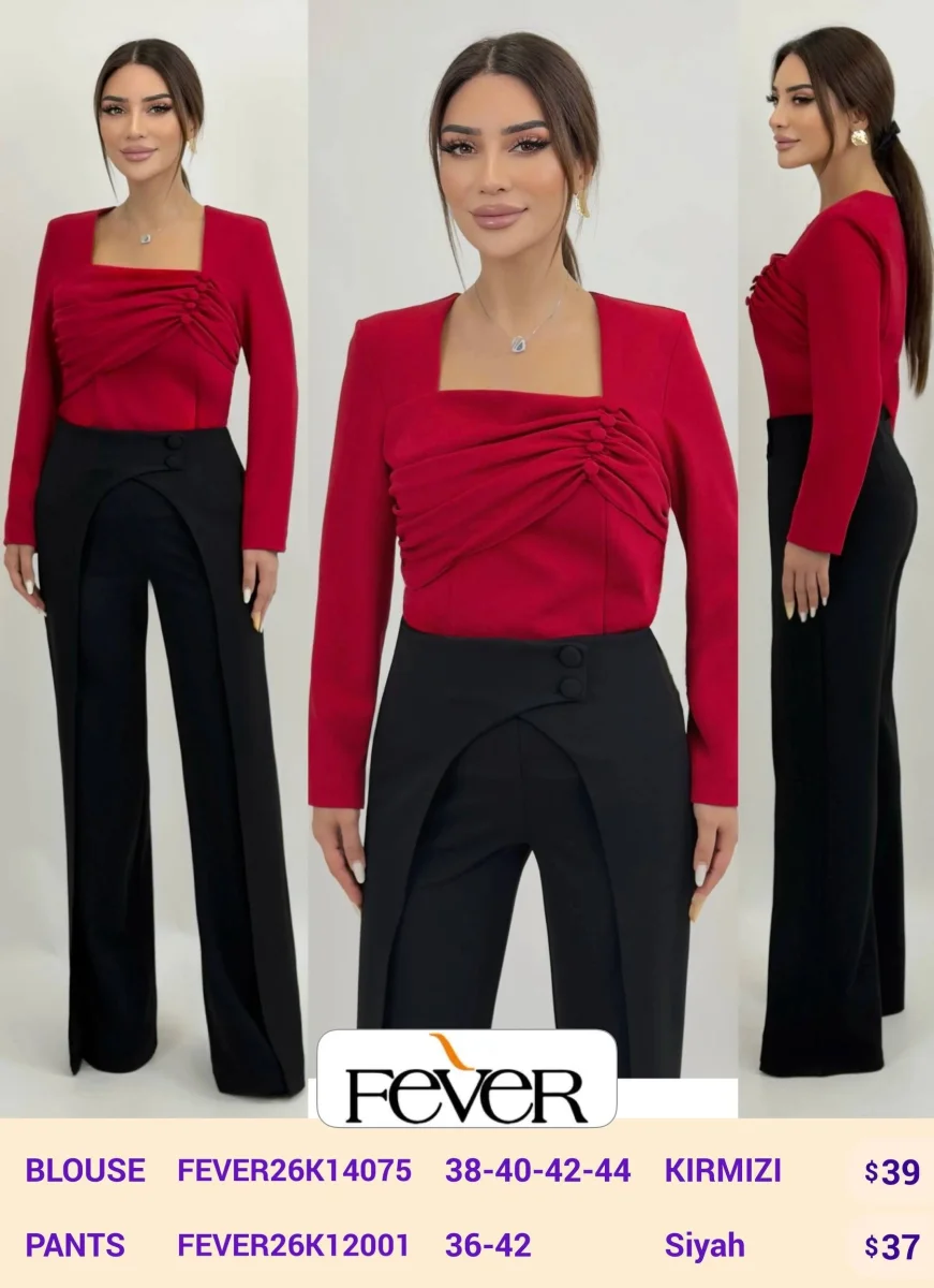 Блузка FEVER (Red, модель FEVER26K14075) оптом